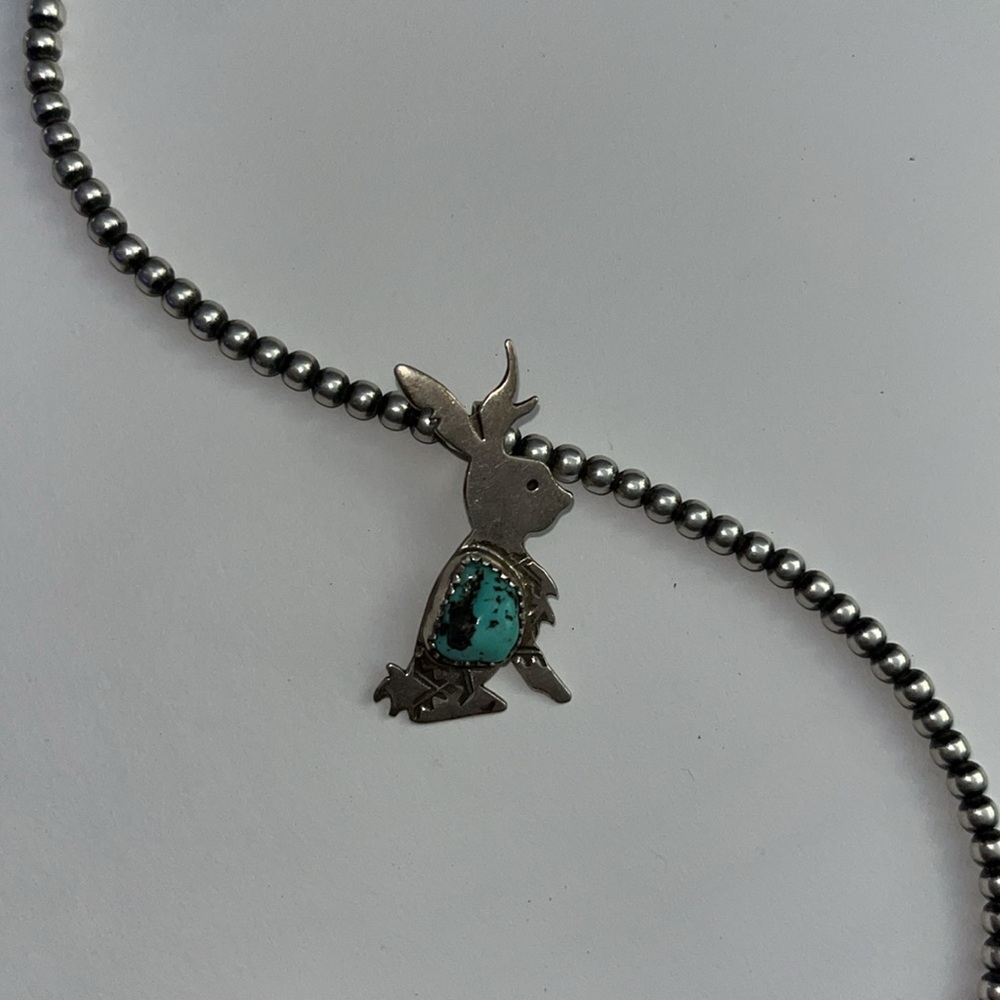 Genuine Turquoise Jackalope Pendant